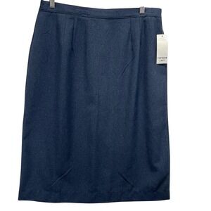 Southern Lady Women's Blue Pencil Midi Skirt Sz 12 Business Casual NWT VTG 90's